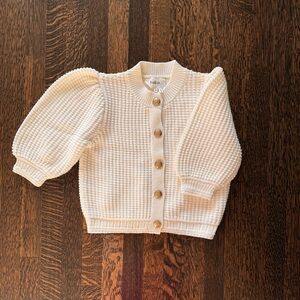 NWOT ba&sh Cream Knit Cardigan with Gold Button